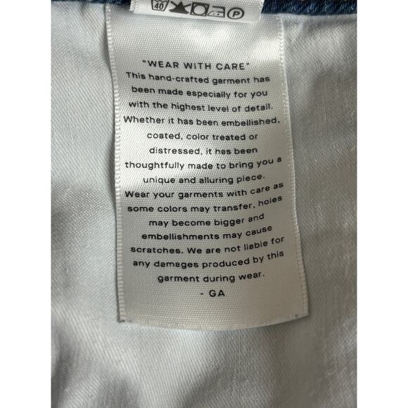 Good American High Rise Distressed Bombshell Jean Shorts Frayed Hem Button Fly 6 - Picture 8 of 8